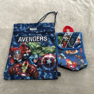Marvel Avengers drawstring bag and lunch bag new